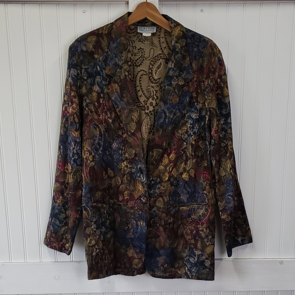 Vintage Kelly Stevens Western Paisley Tapestry Look Blazer Jacket Size L